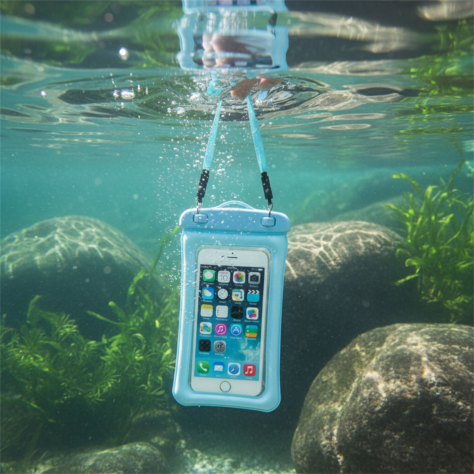 Phone Accessories Men - Blue Black Waterproof Phone Bag Transparent