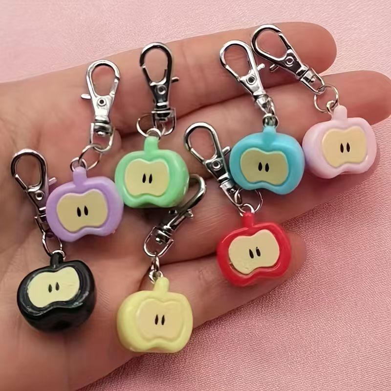 Phone Accessories - 7pcs resin simulated Apple keychain, suitable